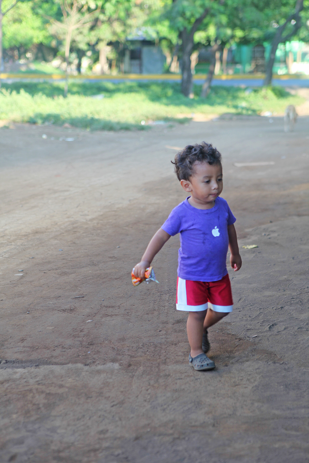 kid alone walking community