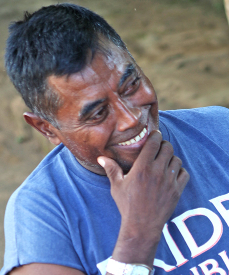 man smiling laughing community